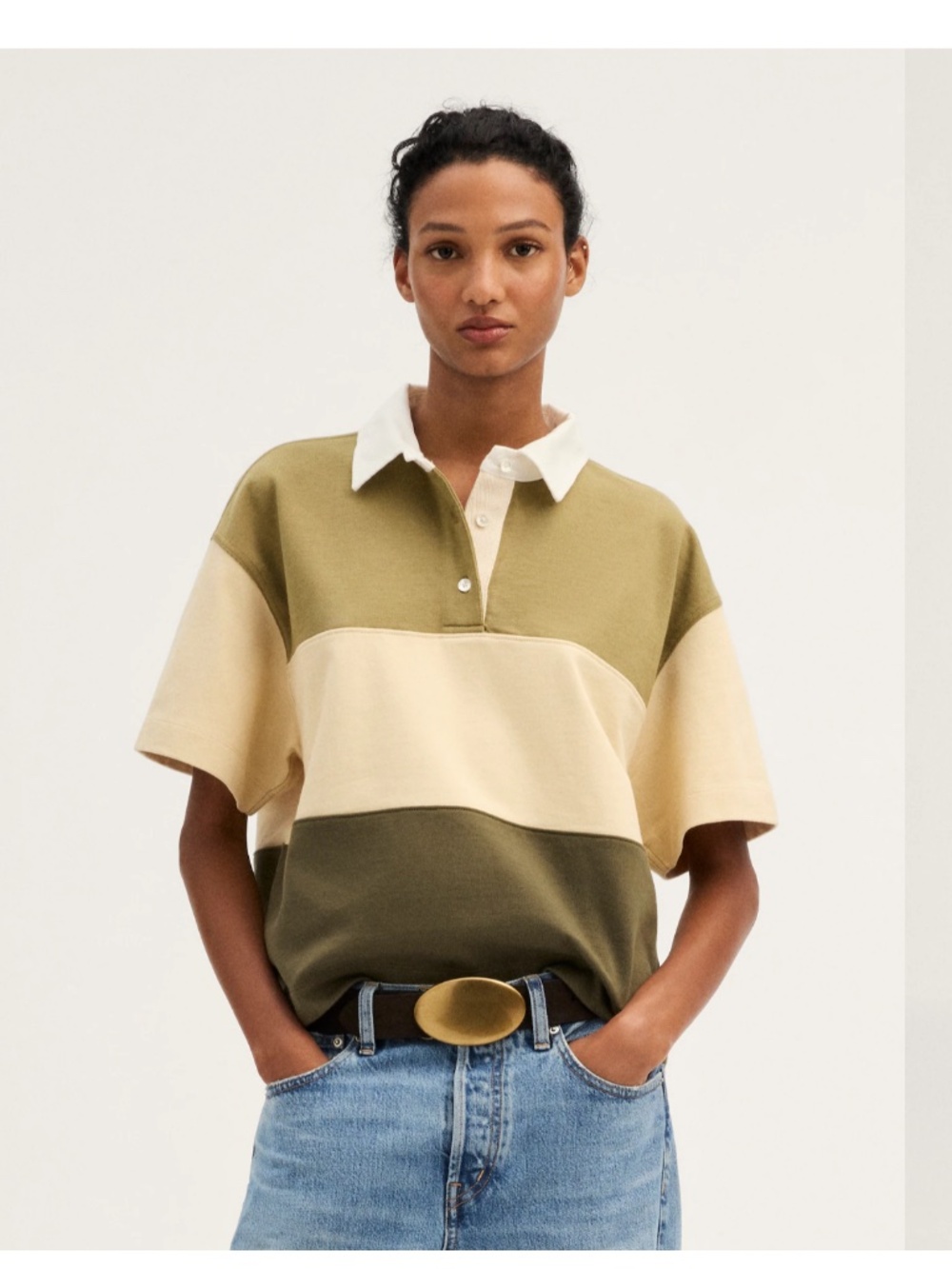NEW WITH TAGS Madewell Boxy Rugby Polo - Size Med
